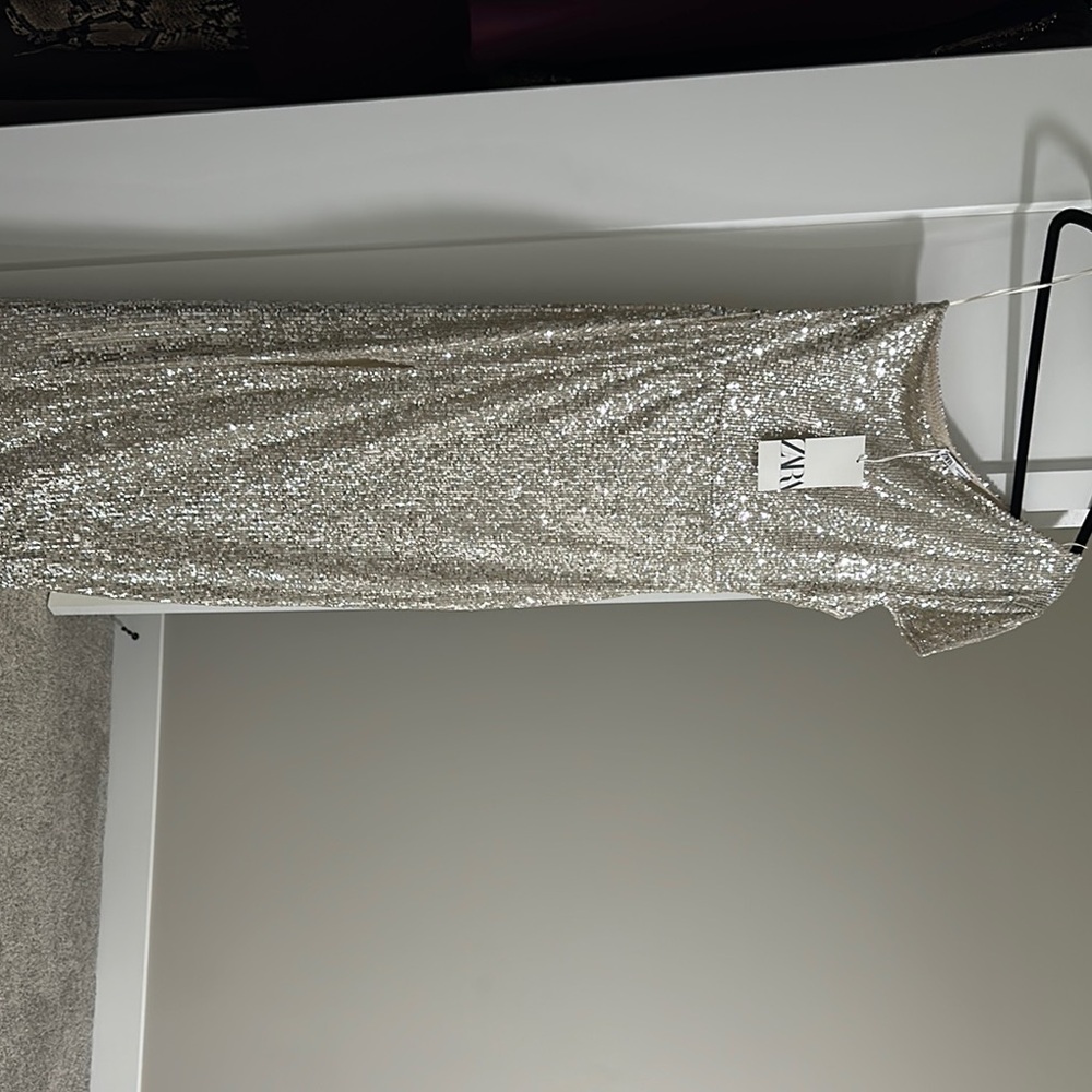 Silver Sequin Gown